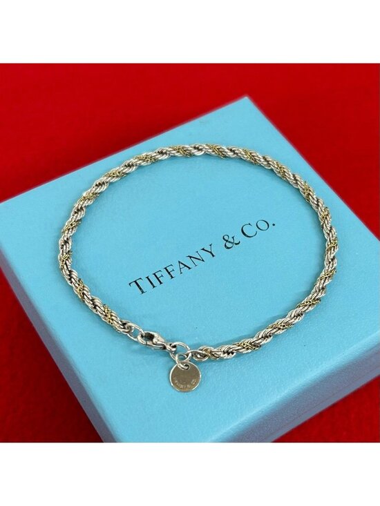 Tiffany & Co. Jewelry - Tiffany & Co Twisted Rope Chain Bracelet 925 Sterling Silver Gold Accessory